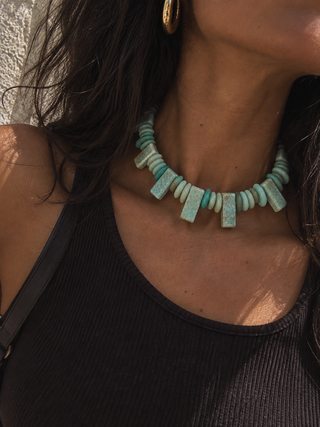 Amazonite Crystal Flame Choker