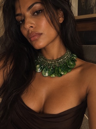 Aventurine Crystal Shell Choker