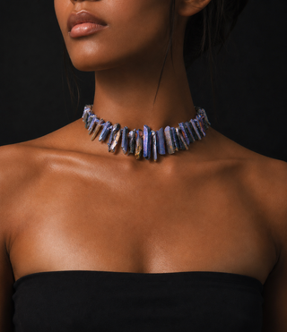 Blue Titanium Crystal Necklace
