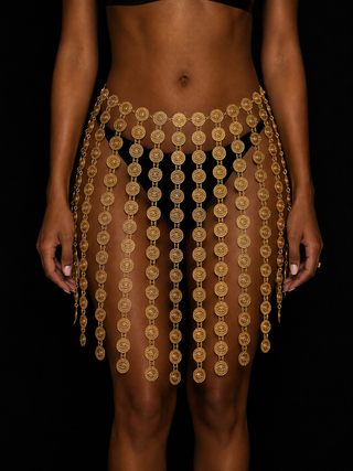 Falling Coin Midi Skirt