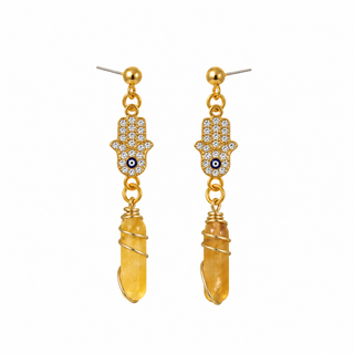 Hamsa Crystal Earrings