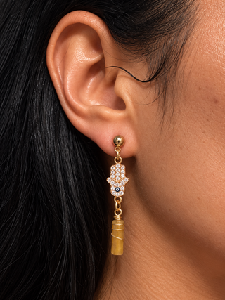 Hamsa Crystal Earrings