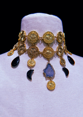 Black Agate Moon Necklet