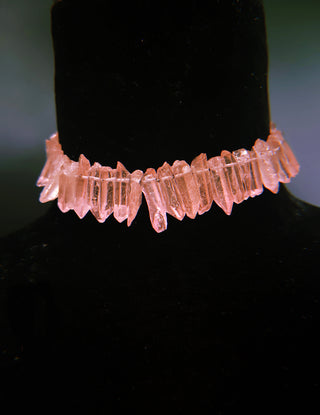 Pink Quartz Crystal Necklace