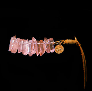 Pink Quartz Crystal Necklace
