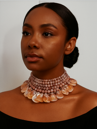 Sunstone Crystal Shell Choker