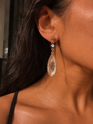Evil Eye Crystal Earrings