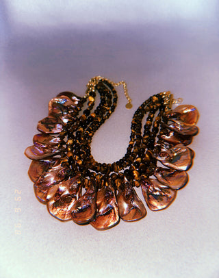 Tiger's Eye Crystal Shell Choker