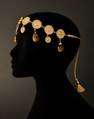 Tigers Eye Coin Necklace & Headdress