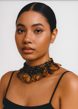 Tiger's Eye Crystal Shell Choker