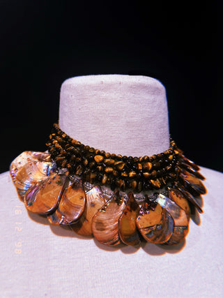 Tiger's Eye Crystal Shell Choker
