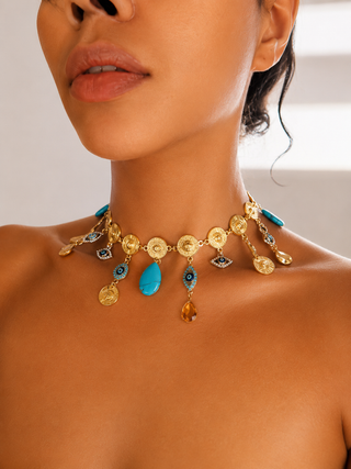 Turquoise Eye Charm Necklace