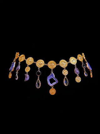 Amethyst Charm Belt – handmade belt crystal jewelry by Laurel Street Shop