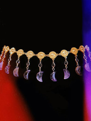 Amethyst Moon Belt – handmade belt crystal jewelry by Laurel Street Shop
