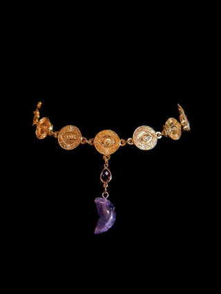 Amethyst Moon Crystal Necklace – handmade necklace crystal jewelry by Laurel Street Shop