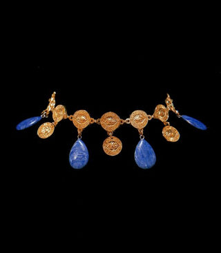 Blue Onyx Coin Necklace – handmade necklace crystal jewelry by Laurel Street Shop