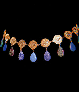 Multi-stone Coin Waist Belt