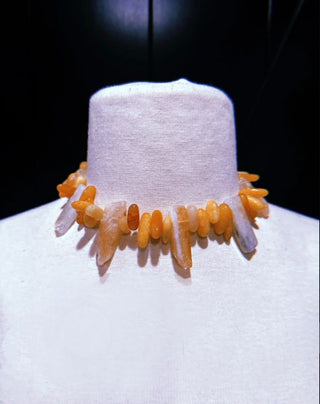 Citrine Crystal Flame Necklace – handmade necklace crystal jewelry by Laurel Street Shop