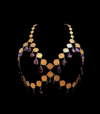 Crystal Drip Bra Amethyst – handmade bra & top crystal jewelry by Laurel Street Shop
