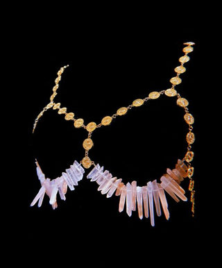 Rose Quartz Crystal Bra – handmade bra & top crystal jewelry by Laurel Street Shop