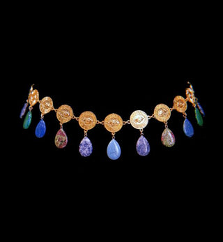 Multi-stone Coin Waist Belt – handmade belt crystal jewelry by Laurel Street Shop