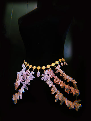 Pink Quartz Crystal Hip Belt