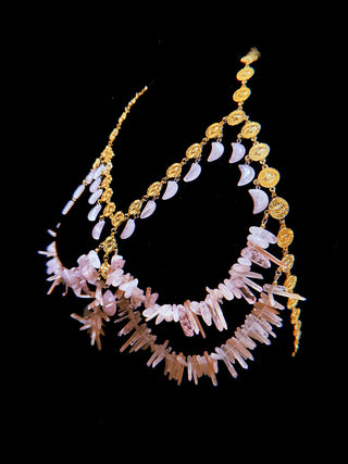 Rose Quartz Crystal Moon Bra