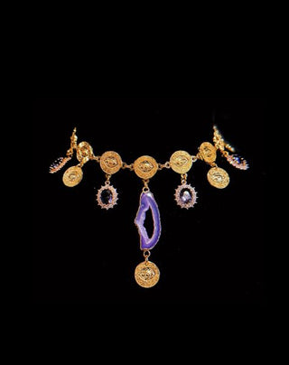 Purple Agate Jewel Necklace – handmade necklace crystal jewelry by Laurel Street Shop