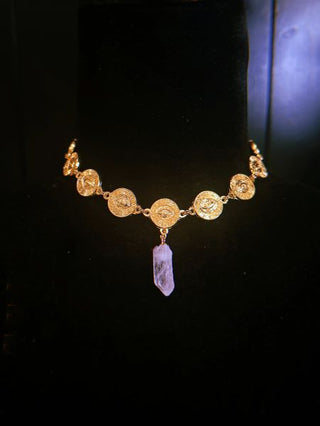 Quartz Pendant Choker – handmade necklace crystal jewelry by Laurel Street Shop