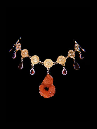 Red Agate Jewel Necklace – handmade necklace crystal jewelry by Laurel Street Shop