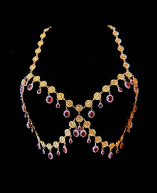 Red Lotus Bra Harness – handmade harness crystal jewelry by Laurel Street Shop