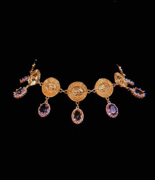 Rose Coin Collar Necklace – handmade necklace crystal jewelry by Laurel Street Shop