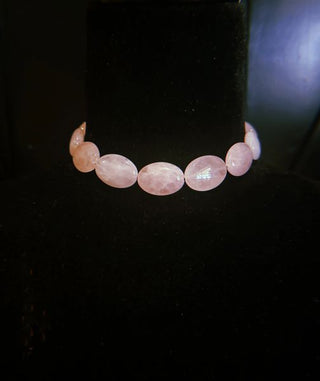 Rose Quartz Stone Choker – handmade necklace crystal jewelry by Laurel Street Shop