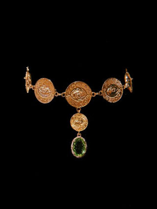 Royal Coin Drop Necklace Royalemeraldcoin – handmade necklace crystal jewelry by Laurel Street Shop