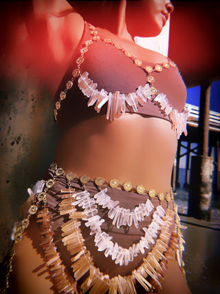 Rose Quartz Crystal Bra