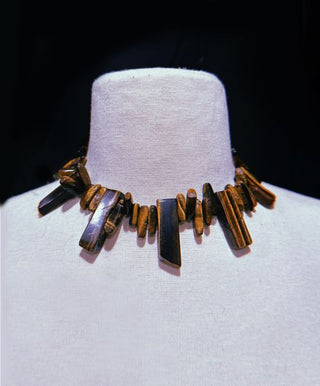 Tiger's Eye Flame Choker – handmade necklace crystal jewelry by Laurel Street Shop