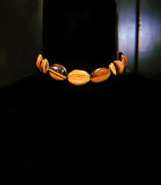 Tigers Eye Stone Choker – handmade necklace crystal jewelry by Laurel Street Shop