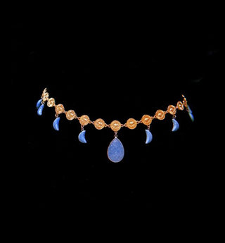 Turquoise Crystal Moon Waist Belt – handmade belt crystal jewelry by Laurel Street Shop